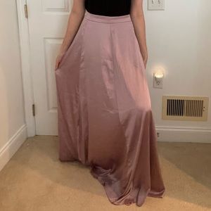 Gorgeous lilac satin maxi skirt